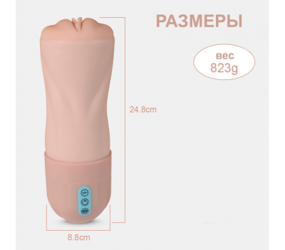 Мастурбатор реалистичный с вибрацией и вакуумной стимуляцией в виде вагины, Beate 1.0 vagina телесный
