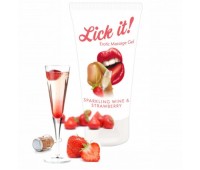 Оральная смазка Lick It! Sparkling Wine and Strawberry 50 мл (веганская)