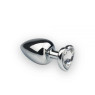Анальная пробка Silver Heart Diamond, L с кристаллом в виде сердечка