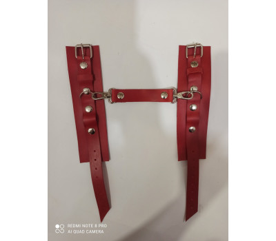 Премиум наручники из натуральной кожи Soft Skin BDSM Desire красный