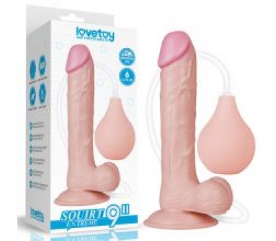 Упругий фаллоимимтатор с функцией семяизвержения 9'' Squirting Dildo