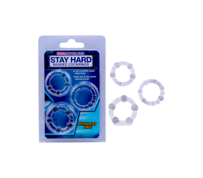 Эрекционные кольца 3шт набор, прозрачные STAY Hard Эрекционные кольца 3шт набор, прозрачные STAY Hard