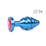 ВТУЛКА АНАЛЬНАЯ "BLUE PLUG MEDIUM" (синяя), L 80 мм D 34 мм, вес 90г, цвет кристалла рубиновый