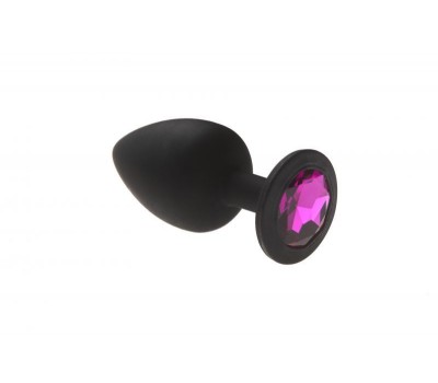 Анальная пробка, Black Silicone Amethyst, L