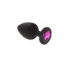 Анальная пробка, Black Silicone Amethyst, L