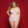Белый сексуальный корсет со стрепами Helene L/XL