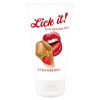 Оральная смазка Lick It! Strawberry 50 мл (веганская)