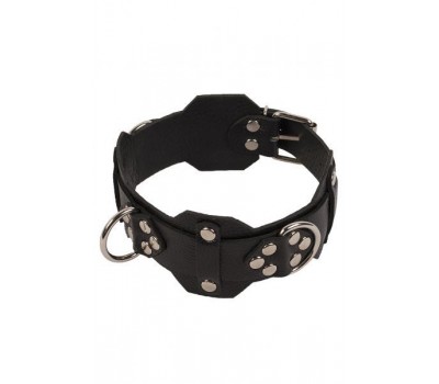 Ошейник VIP Leather Collar, Black кожа