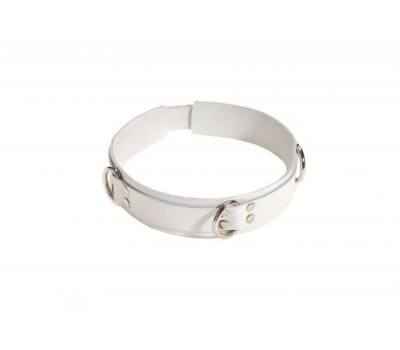 Ошейник Slave leather collar, White