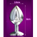 Металлическая анальная пробка Silver white crystal, размер М