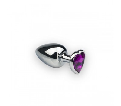 Анальная пробка, Silver Heart Amethyst, M