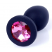 Силиконовая анальная пробка Boss Series - Jewellery Black Silicon PLUG Small Pink S