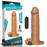 Насадка для увеличения пениса с вибрацией Add 3" Vibrating Penis Sleeve, Brown