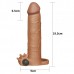 Насадка для увеличения пениса с вибрацией Add 3" Vibrating Penis Sleeve, Brown