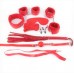 КОМПЛЕКТ (наручники, оковы, маска, кляп, плеть, ошейник с поводком, верёвка,заж для сосков)+Подарок