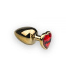 Анальная пробка,Gold Heart Ruby, L