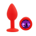 Силиконовая анальная пробка EGZO - Silicone Red Round Plug Purple, size S