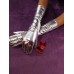 Перчатки для роскошной леди серебряные S/L