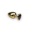 Анальна пробка з серцем Gold Heart Black Diamond, M
