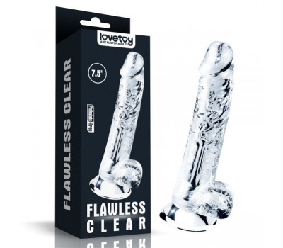 Реалистичный фаллоимитатор с присоской 7.5'' Flawless Clear Dildo, Clear