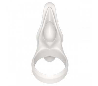 Эрекционное виброкольцо Power Clit Cockring, White