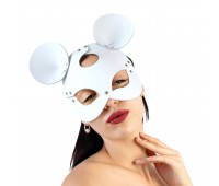 Кожаная маска зайки Art of Sex - Mouse Mask, цвет Белый
