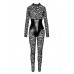 Комбинезон Noir Handmade F299 Enigma lace catsuit with underbust bodice - XL