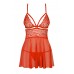 Бэби-долл Obsessive 838-BAB-3 babydoll & thong red L/XL