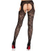 Колготки Leg Avenue Cross Hatch Floral Lace Suspender Hose One Size