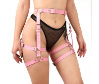 Гартеры Art of Sex - Claire, натуральная кожа, размер L-2XL, цвет розовый