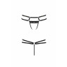 Трусики-стринги из стреп с кружевом LORRY THONG black XXL/XXXL - Passion Exclusive