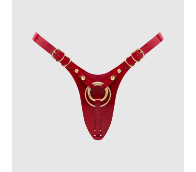 Трусики для страпона Strap-On-Me Leatherette Harness Fabulous - One Size - Red Glossy