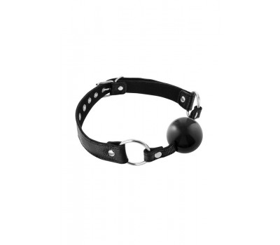 Кляп Fetish Tentation Premium Leather gag with silicone ball Black