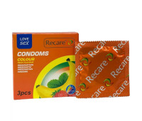 Презервативы Recare Color Fruit Flavour Condoms 3 шт, ароматы: мята, банан, клубника Презервативы Recare Color Fruit Flavour Condoms 3 шт, ароматы: мята, банан, клубника