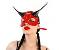 Кожаная маска Art of Sex - Lucifer Red&Black