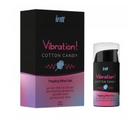 Жидкий вибратор Intt Vibration Cotton Candy (15 мл), густой гель, очень вкусный, действует до 30 мин