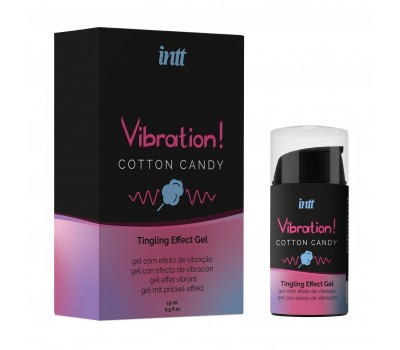 Жидкий вибратор Intt Vibration Cotton Candy (15 мл), густой гель, очень вкусный, действует до 30 мин