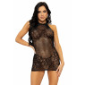 Leg Avenue Rhinestone halter mini dress OS Black