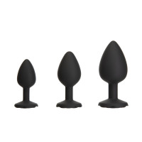 Набор силиконовых анальных пробок BMS Roses Til’ Dawn Silicone Anal Plug Kit Starter Kit Black