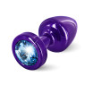 Анальная пробка со стразом Diogol ANNI round purple Аквамарин 25мм