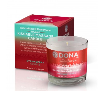 Массажная свеча DONA Kissable Massage Candle Strawberry Souffle (125 мл)