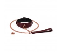 Ошейник с поводком Liebe Seele Wine Red Curved Collar