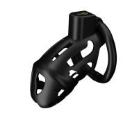 Клетка для пениса LOCKINK SEVANDA Plastic Penis Chastity Cage, черная, 3 кольца разных размеров