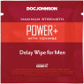 Пролонгирующая салфетка Doc Johnson Power+ Delay Wipe For Men с экстрактом йохимбе