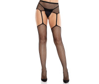 Колготки-чулки Leg Avenue Backseam Net Stockings with Garter Belt One Size Black
