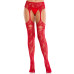 Колготки Leg Avenue Net Stockings with Attached Garter Belt One Size Red