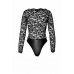 Боди Noir Handmade F296 Psyche bodysuit of lace and wetlook - L