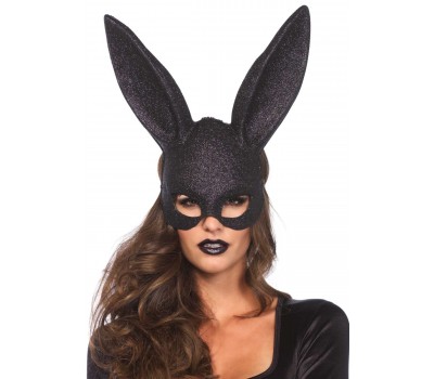 Leg Avenue Glitter masquerade rabbit mask Black