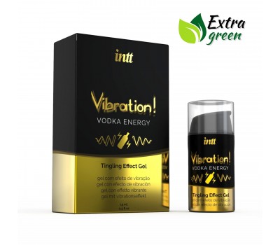 Жидкий вибратор Intt Vibration Vodka (15 мл) EXTRA GREEN, очень вкусный, действует до 30 минут
