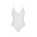 Боди Passion Ursula Body white S/M, с ажурным декором и открытым шагом